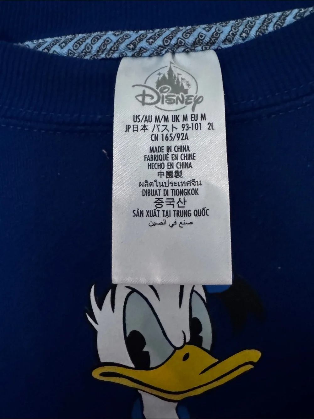 Disney Navy Donald Duck Graphic Pullover with Yellow Beak